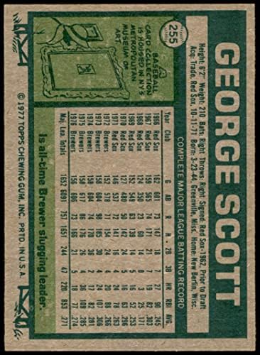1977 Topps 255 George Scott Milwaukee Brewers (Baseball Kártya) NM+ Brewers
