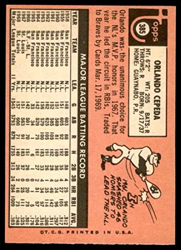 1969 Topps 385 Orlando Cepeda Atlanta Braves (Baseball Kártya) EX Bátrabbak