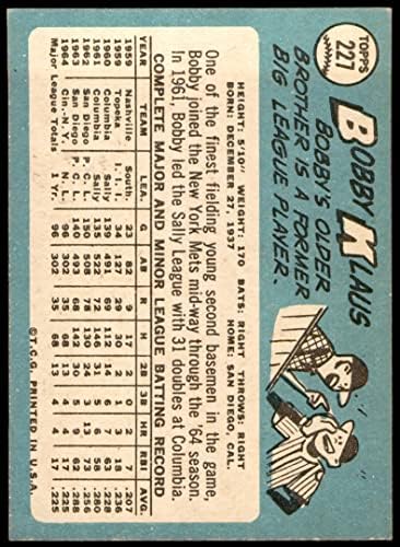 1965 Topps 227 Bobby Klaus New York Mets (Baseball Kártya) EX Mets