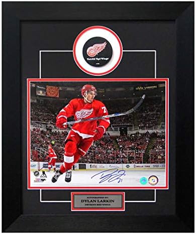 Dylan Larkin Detroit Red Wings Autographed Signed Hockey 20x24 Puck Frame