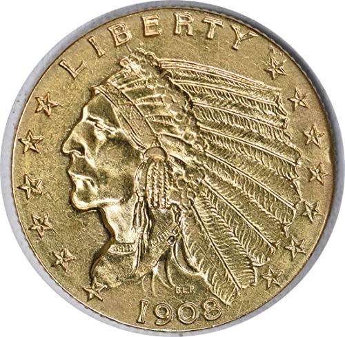 1908 P $2.50 Arany Indiai Igazolatlan AU58