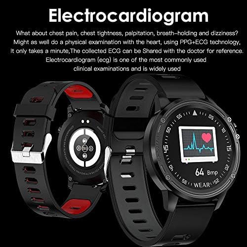 Új Férfi Muliti-Sport Vérnyomás pulzusmérő IP68 Vízálló Intelligens Karóra az Android iPhone (Piros)